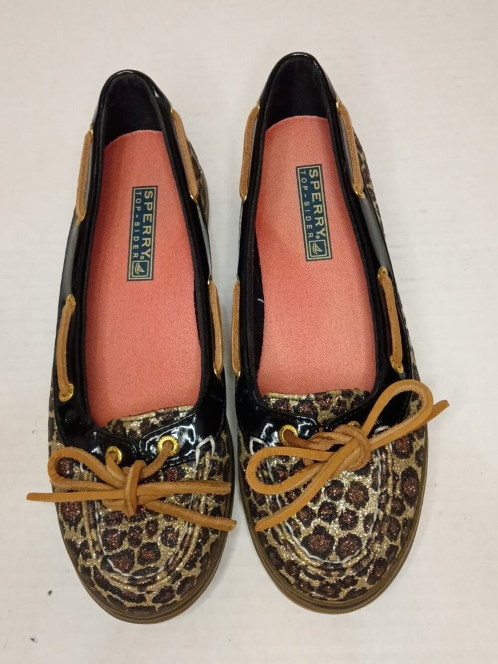 Sperry Angelfish Metallic Leopard Boat Shoes Women's Size 6M